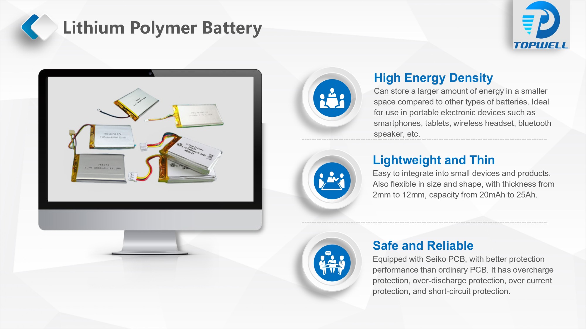 Your Reliable Partner for Customized Lithium-ion and Li-polymer Battery Solutions