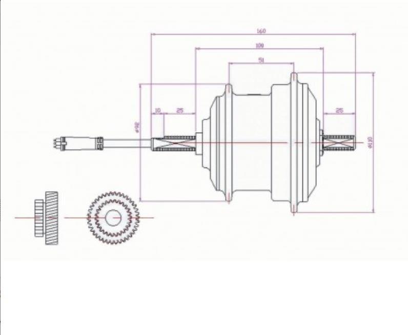 fork size-100mm Q75SX 36V 250W ebike motor RPM:201 or 328/AKM-Q7SX 36V 250W front motor Ebike 36V 250W hub motor