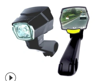 2021 cross-border new rear mirror and front light combination is suitable for bicycle lights, electric lights and scooters