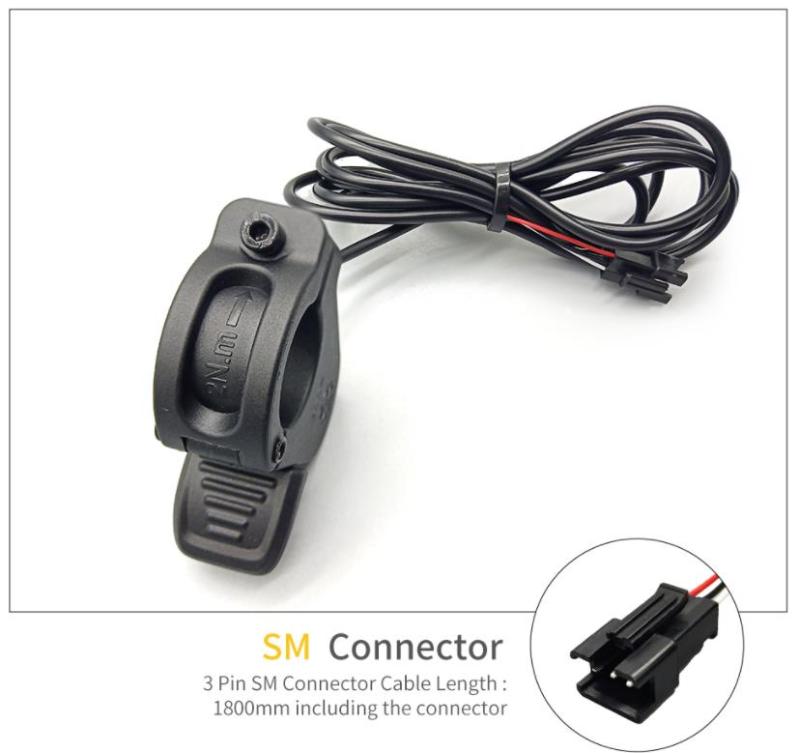 Electric Bicycle Accessorie Wuxing 300X Ebike Finger Thumb Throttle For Electric Bike 36V 48V 72V Waterproof Connector