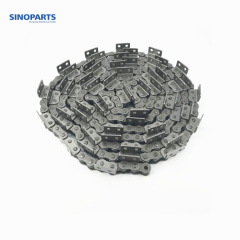 Short pitch conveyor chain with attachment