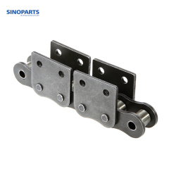 Short pitch conveyor chain with attachment