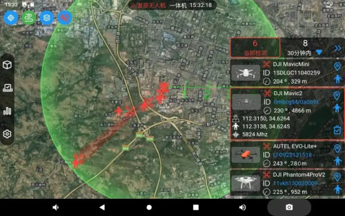 Portable and autonomous Drone monitoring equipment can locate drone and pilot positions comprehensive UAV(Autel,parrot,FPV,Wifi,DIY drones) detection platform VS DJI aeroscope mobile system mavic fpv autel H1C anti drone device