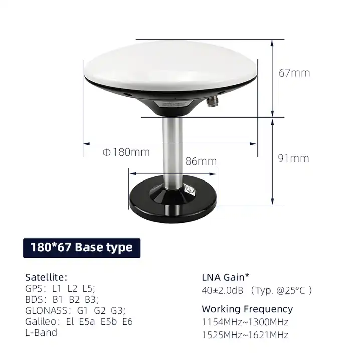 High precision mapping measurement dish antenna GNSS four star multi frequency GPS navigation positioning test antenna