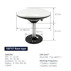 High precision mapping measurement dish antenna GNSS four star multi frequency GPS navigation positioning test antenna
