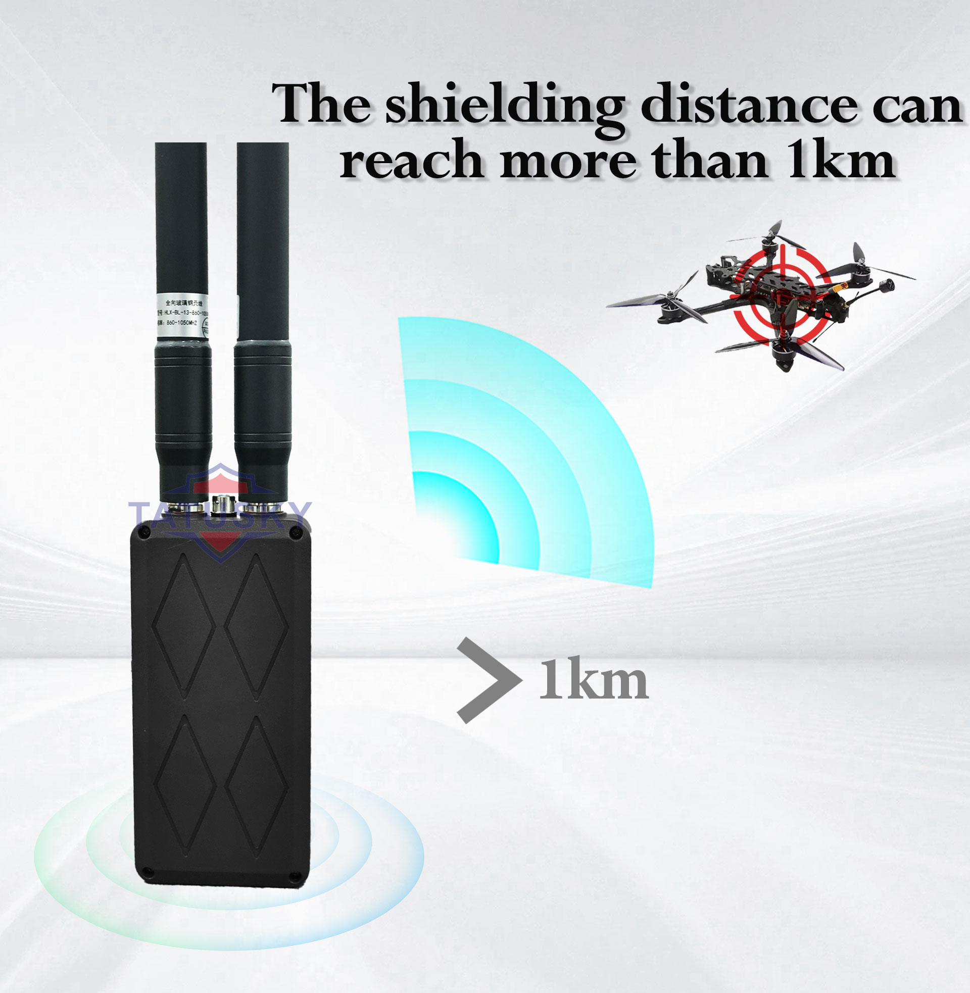 2.4GHz+5.8GHz Handheld Drone Counter System Anti Drone Suppression