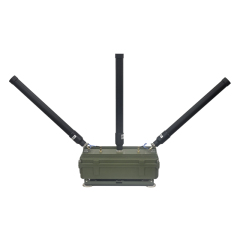 50W 433Mhz, 700Mhz, 800Mhz, 900Mhz, 1000Mhz, 2.4Ghz, FPV on-board defense Aluminum equipment Wearable Anti-Drone Drone, 45-Degree Antenna Layout