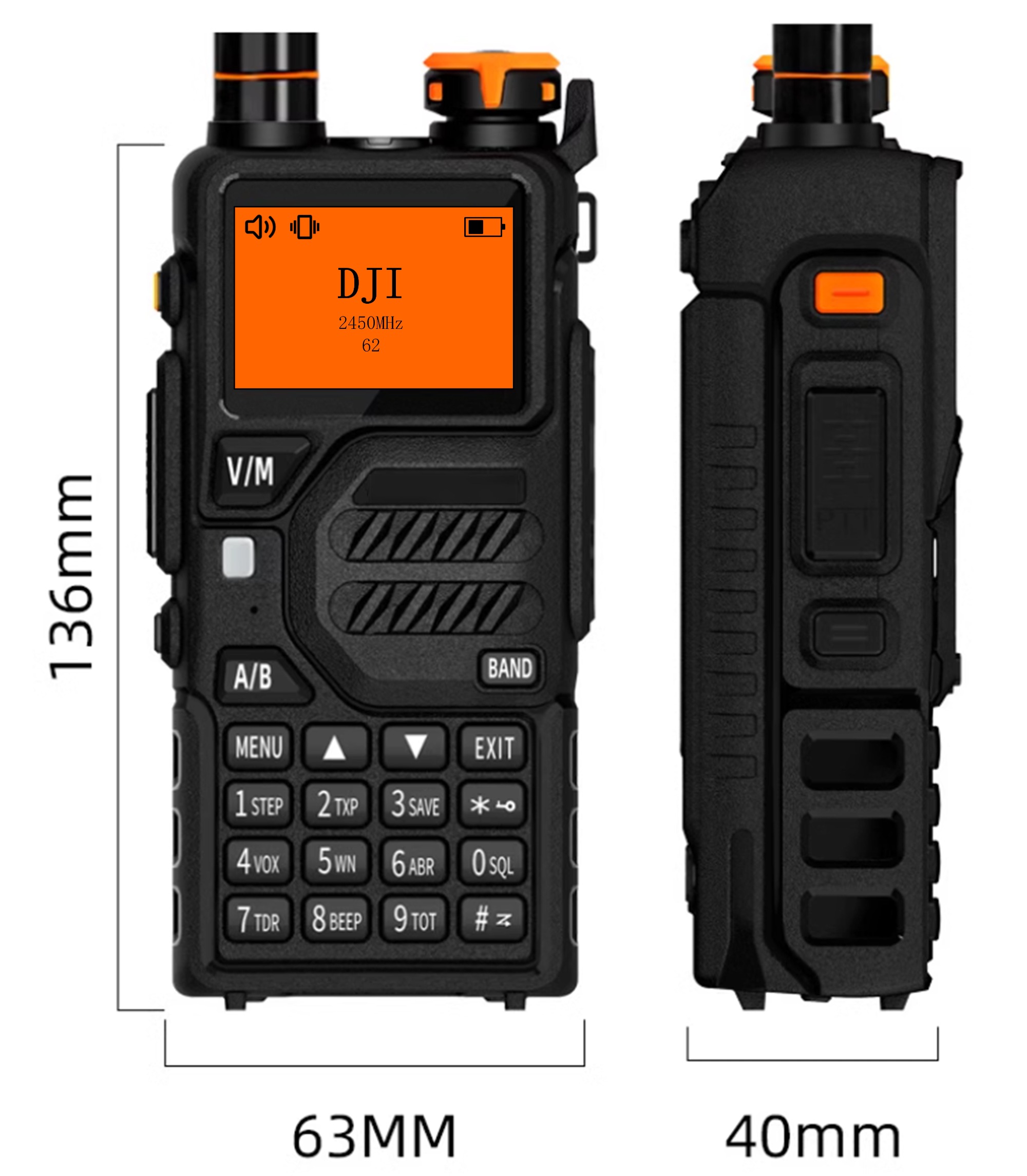 1-2KM 300-6200M Handheld Modle FPV/UAS Detector System Anti UAV Full Spectrum GPS WIFI Drone Signal Detector
