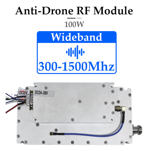 50W/100W Wide Frequency Anti Drone Module – 300-1500M/1500-2500M/2500-4000M/4000-6000Mhz, Noise Source+PA Amplifier RF Wireless, Compatible with FPV UAV DJI