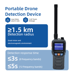 70MHz-6.2GHz 1.5KM Radius Handheld Drone Detector for DJI Autel Hubsan FPV with Spectrum Feature Identification 1.5km Drone Detection System for Anti Drone