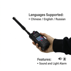 Handheld UAV Drone Detector with 300-6200MHz Spectrum Analysis Supports OFDM HD Video Transmission and Analog FPV Signal Detection for DJI Docom Drones Long Distance 1km Detection with Sound Light Alarm