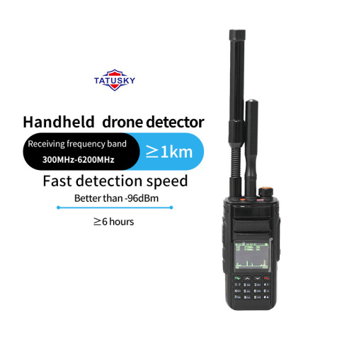 Portable Drone Detector with Multi Channel Scanning 300MHz-6200MHz for OFDM Digital and FM Analog Video Transmission UAV Detection 1km Range with Headphone Alarm and USB Log Export