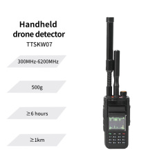Handhled Drone Detector with Multi Channel Scanning 300MHz-6200MHz for OFDM Digital and FM Analog Video Transmission UAV Detection 1km Range with Headphone Alarm and USB Log Export