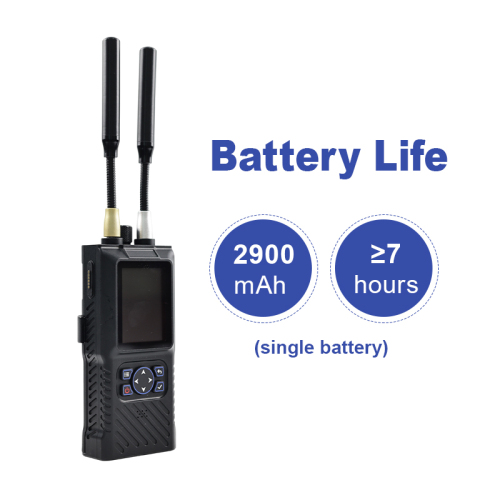 Handheld Wide Frequency Drone Detection and FPV Signal Monitoring Device with OLED Display Audio Vibration Alarm and 7 Hour Battery Runtime
