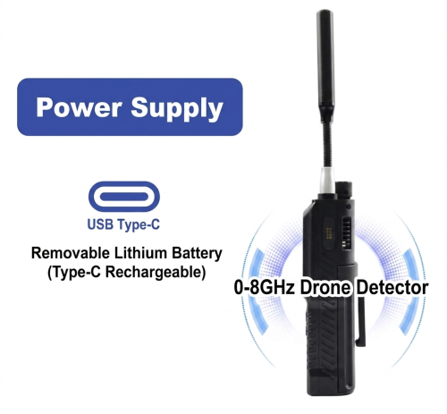 Portable 0MHz-8000MHz Drone Detector with OFDM HD Video Transmission Recognition and FM Analog FPV Signal Detection up to 1km Range