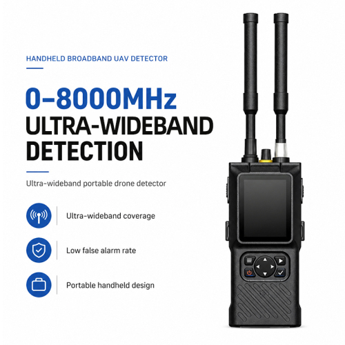Portable FPV Drone Detector 0-8000M FPV Defense Equipment 1.5km RF Signal Finder &amp; UAV Alarm for Tactical Security
