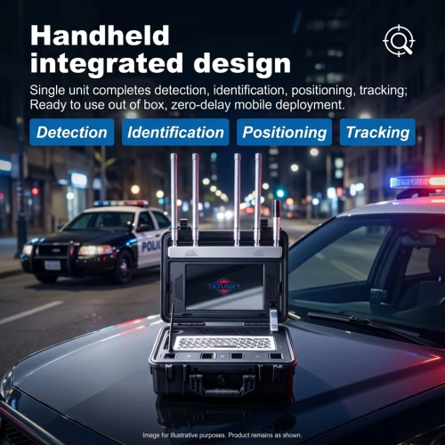 Portable Passive Drone Detector 100MHz-6GHz Frequency Range Single Station CRPC Positioning Non-cooperative Target Detection with Blacklist Whitelist Function 6-7H Long Battery Life IP66 Protection