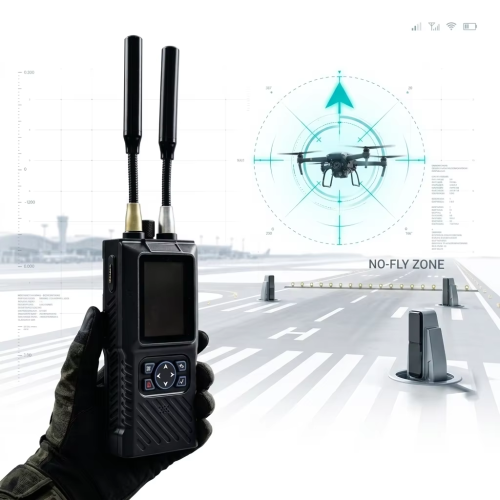 0MHz-8GHz Full Spectrum Handheld UAV Detector Multi-brand Drone Signal Scanner Anti Drone Detector with Bluetooth Data Transmission