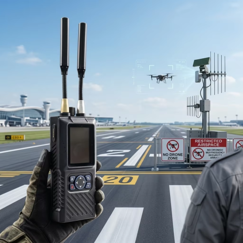 0-8GHz Full Band Drone Detector Compatible with DJI Autel Racing Drones Analog &amp; OFDM Signal Capture Handheld Anti-UAV Scanner for Airspace Safety Management
