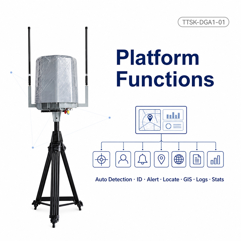 DGA1-01 10KM 70MHz-6GHZ Fixed Drone Detection and Remote ID Monitoring System