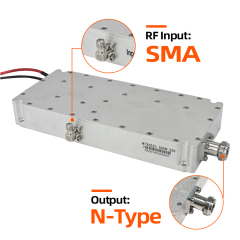 100W 300-2700MHZ Wideband GaN RF Power Amplifier Module RS485 Temperature Monitoring for Anti Drone System