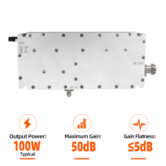 100W 300-2700MHZ Wideband GaN RF Power Amplifier Module RS485 Temperature Monitoring for Anti Drone System