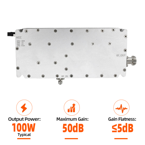 100W 300-2700MHZ Wideband GaN RF Power Amplifier Module RS485 Temperature Monitoring for Anti Drone System