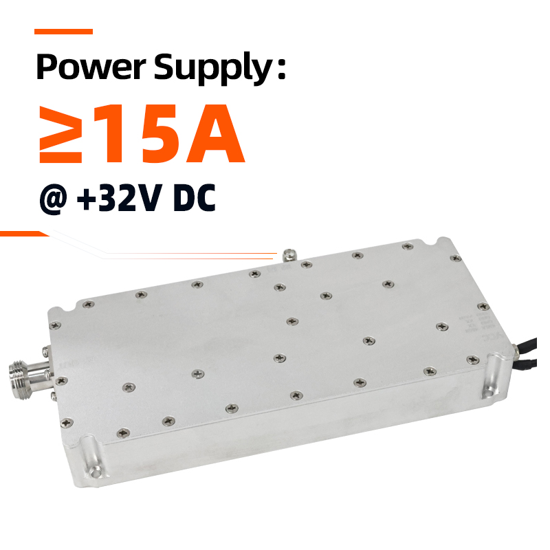 100W 300-2700MHZ Wideband GaN RF Power Amplifier Module RS485 Temperature Monitoring for Anti Drone System