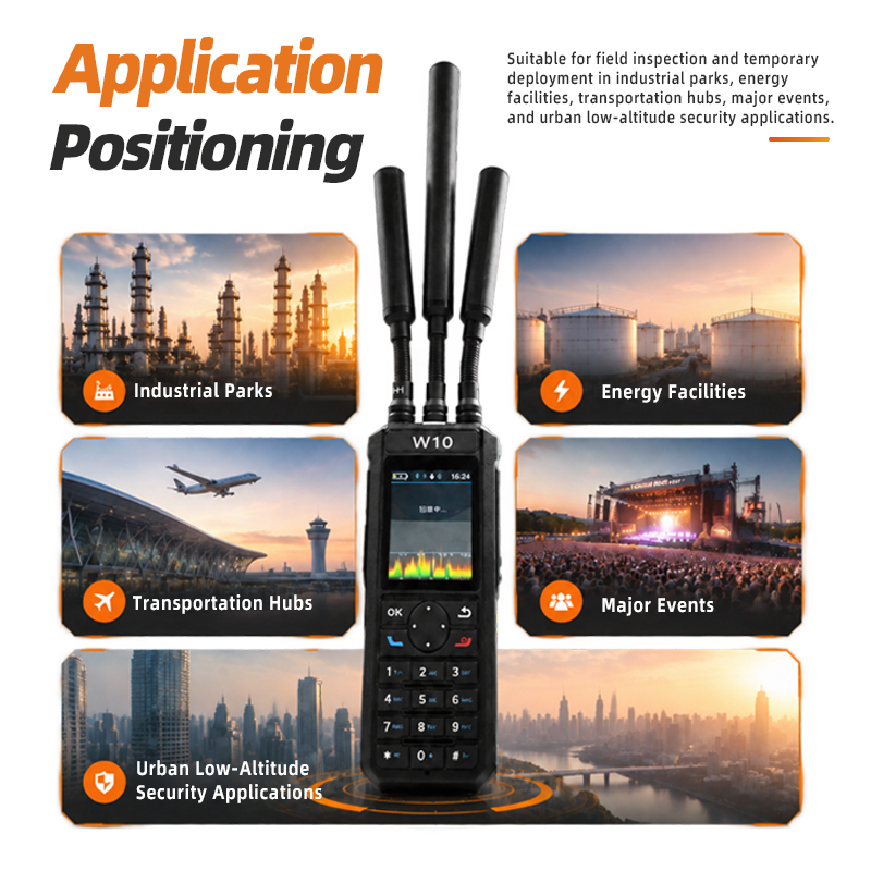 Handheld RF Drone Detector 300MHz-13400MHz RID Positioning & FPV Detection