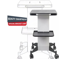 Aluminium White Salon Trolley Stand For Cavitation Beauty Machine Assembled Trolley Cart SPA