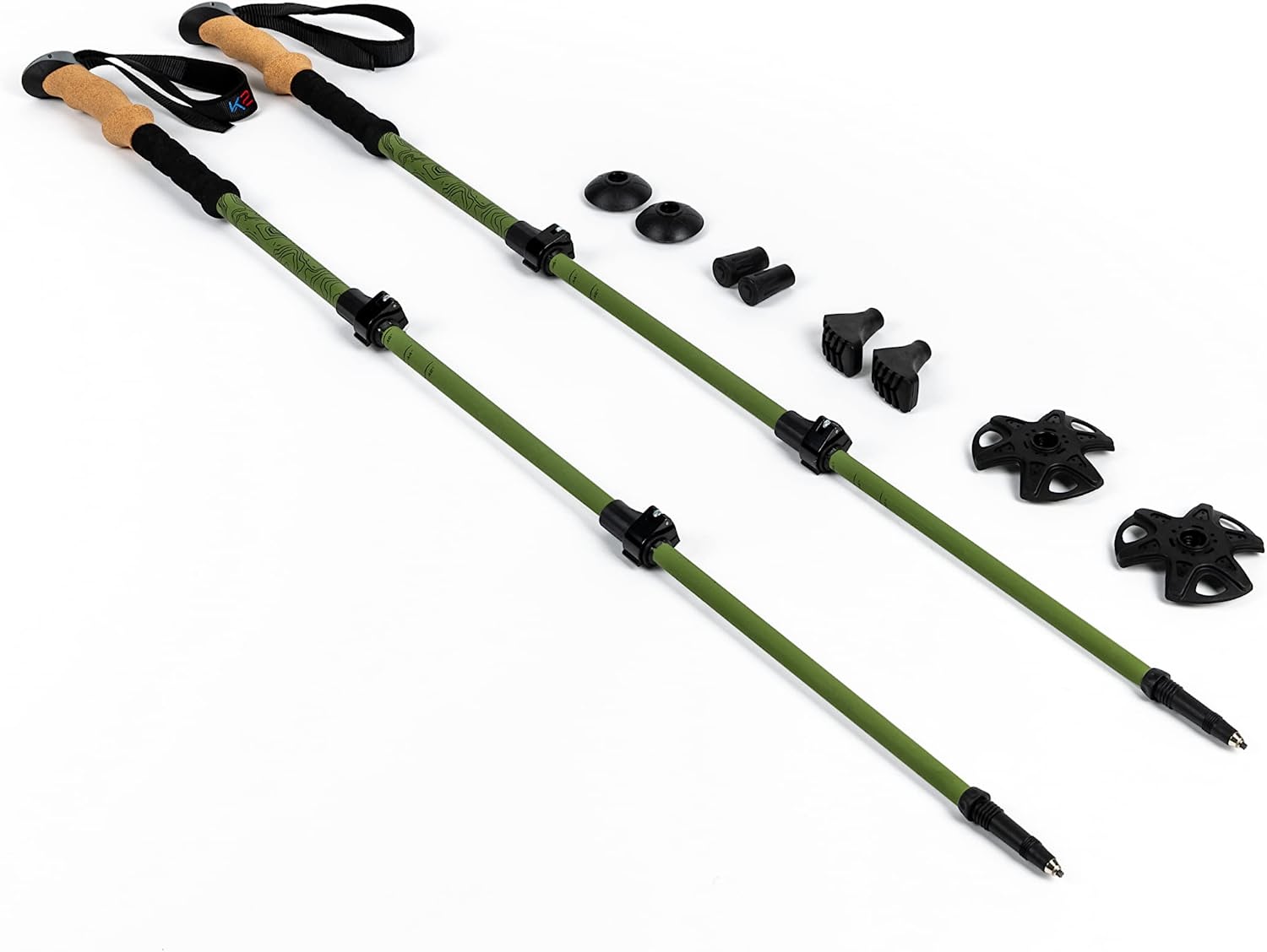 Hiking Poles - Hardened Aerospace-grade aluminum, ultra-tough, lightweight, and compact. Strengthened flip-locks and reinforced tips, twice the strength of steel. Hiking gear designed for explorers.