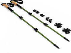 Hiking Poles - Hardened Aerospace-grade aluminum, ultra-tough, lightweight, and compact. Strengthened flip-locks and reinforced tips, twice the strength of steel. Hiking gear designed for explorers.
