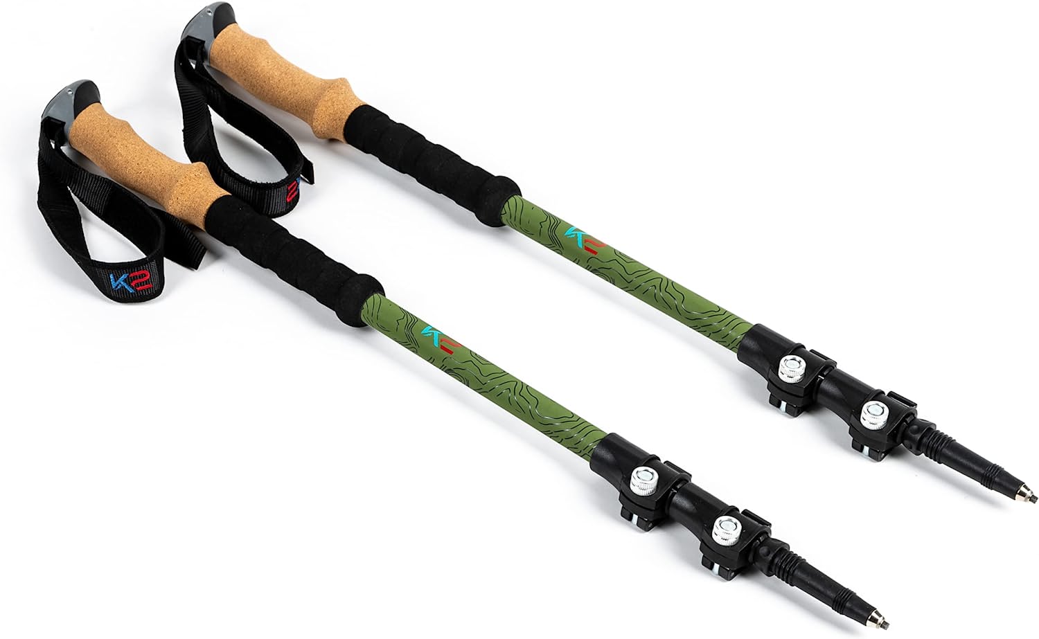 Hiking Poles - Hardened Aerospace-grade aluminum, ultra-tough, lightweight, and compact. Strengthened flip-locks and reinforced tips, twice the strength of steel. Hiking gear designed for explorers.
