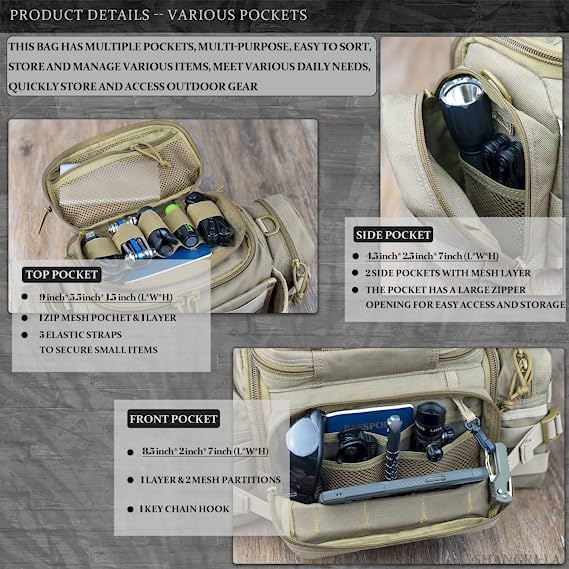 Outdoor Sling Backpack Hiking Fanny Waist Pack