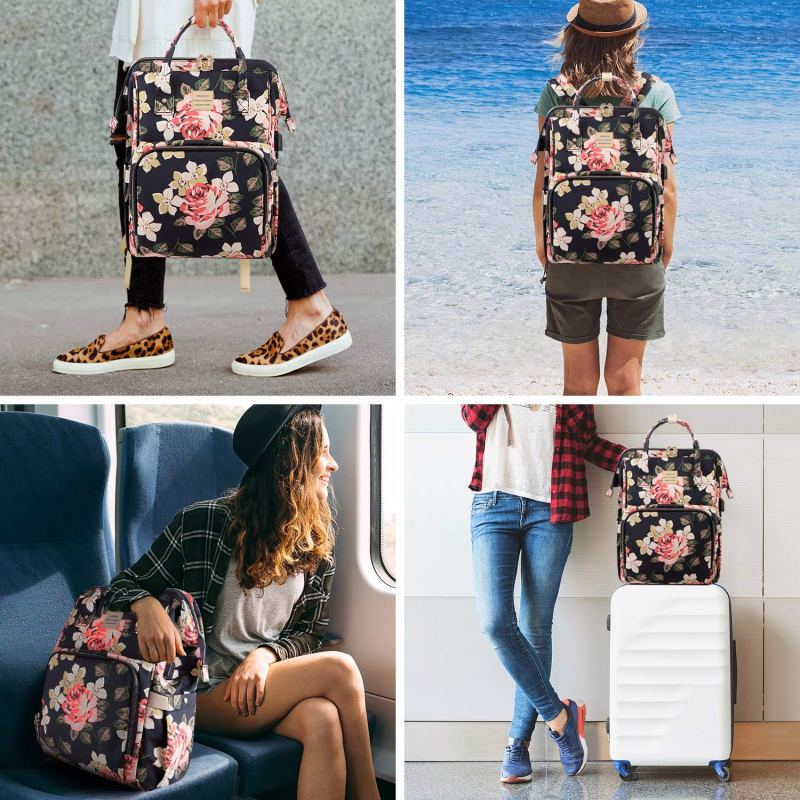Stylish College School Backpack with USB Charging Port