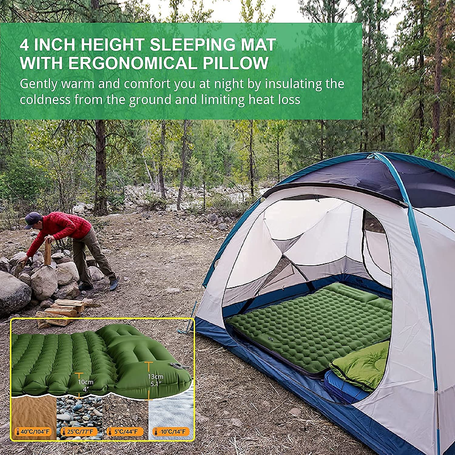 Double Sleeping Pad for Camping