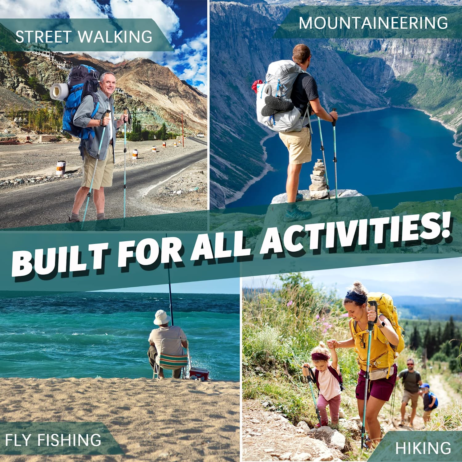Travel Foldable Lightweight Strong Poles
