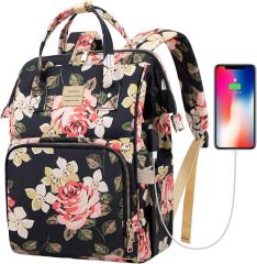 Stylish College School Backpack with USB Charging Port