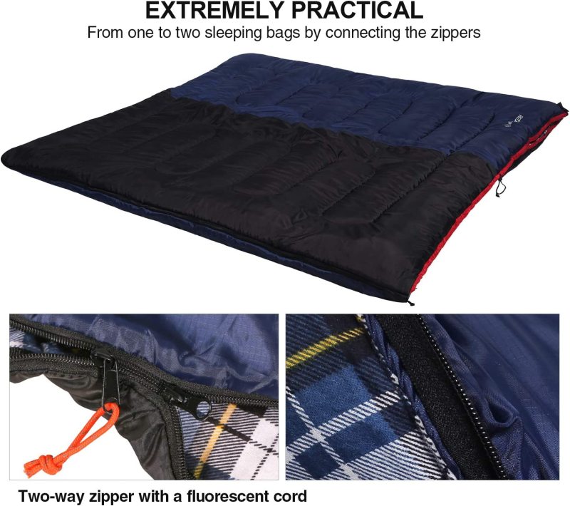 Cotton Flannel Sleeping Bag for Camping Backpacking