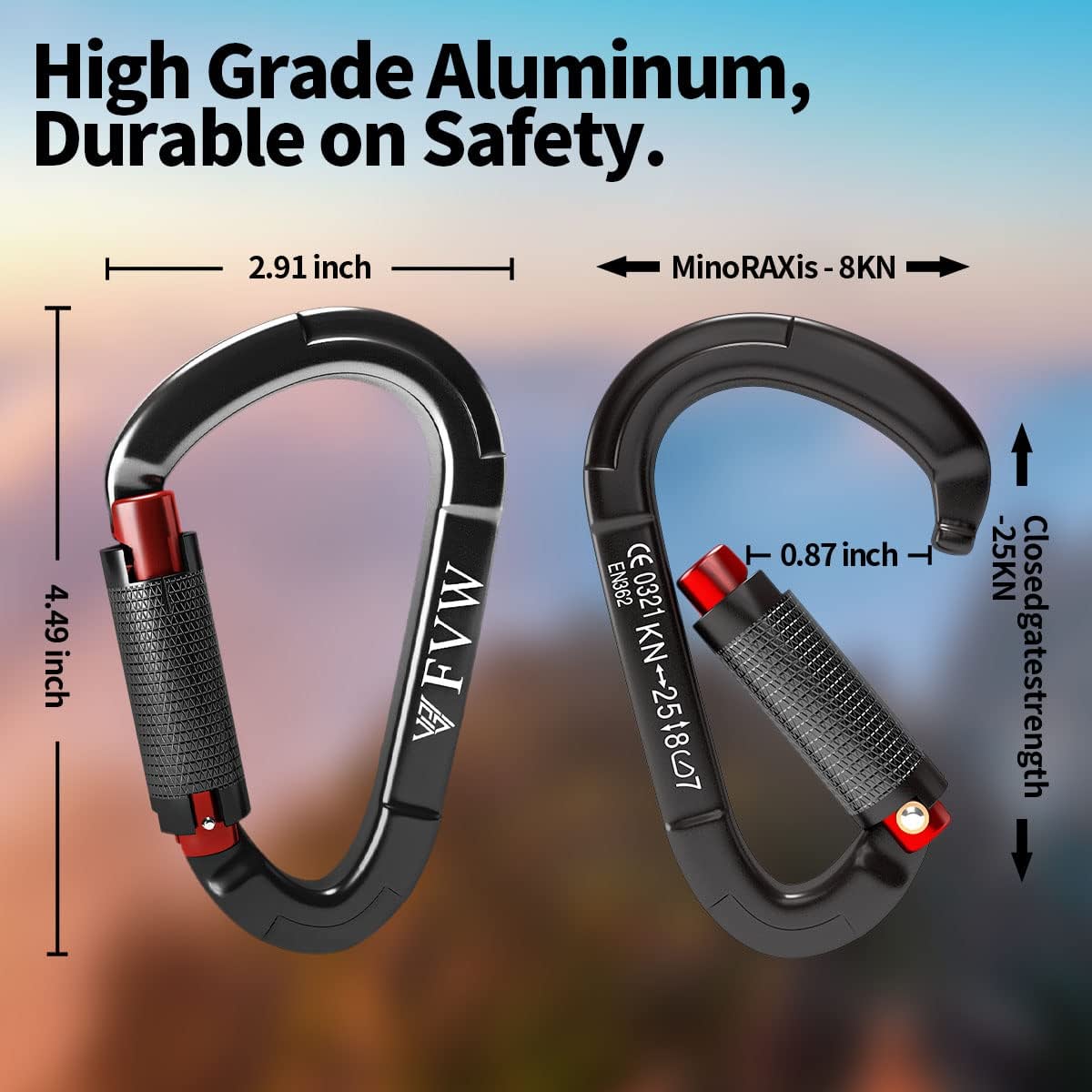 Auto Locking Rock Climbing Carabiner Clips
