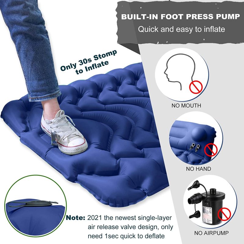 Inflatable Sleeping Mat with Pillow