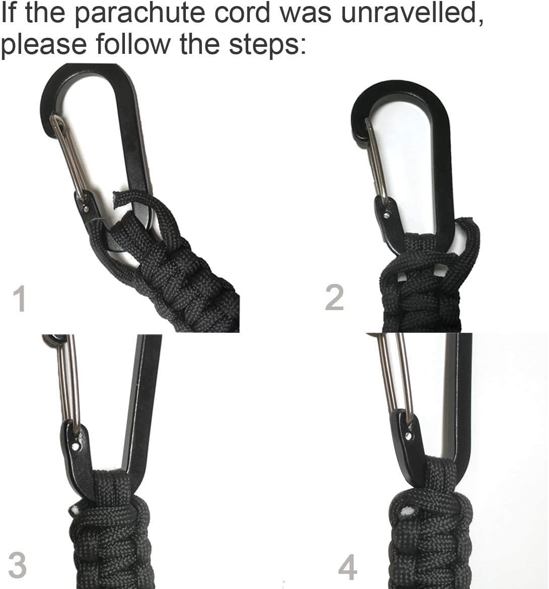 Small Carabiner Clip with Paracord Keychain