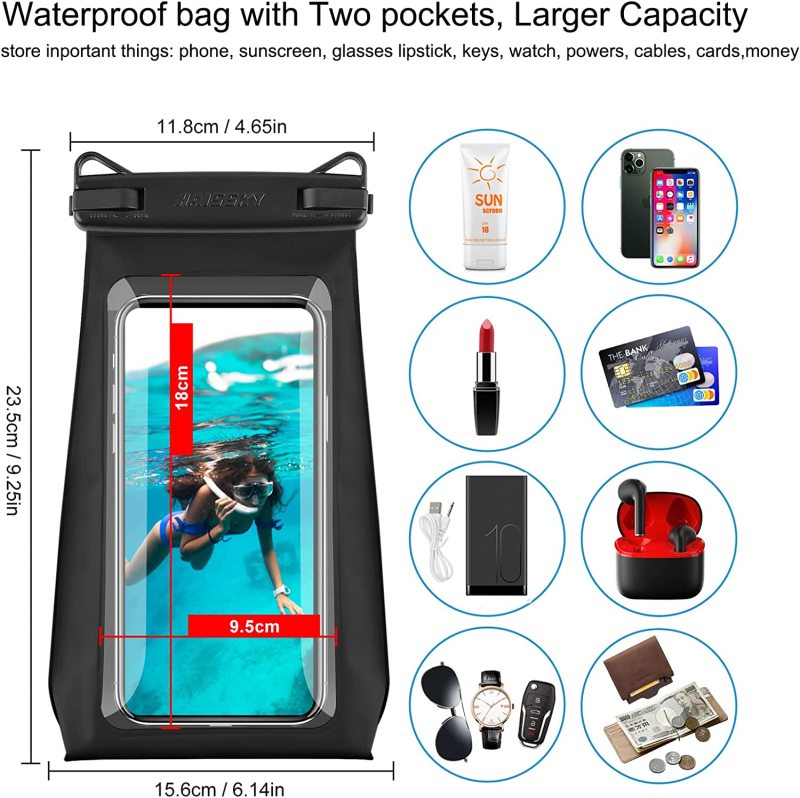 Large Capacity Waterproof Phone Pouch Floating