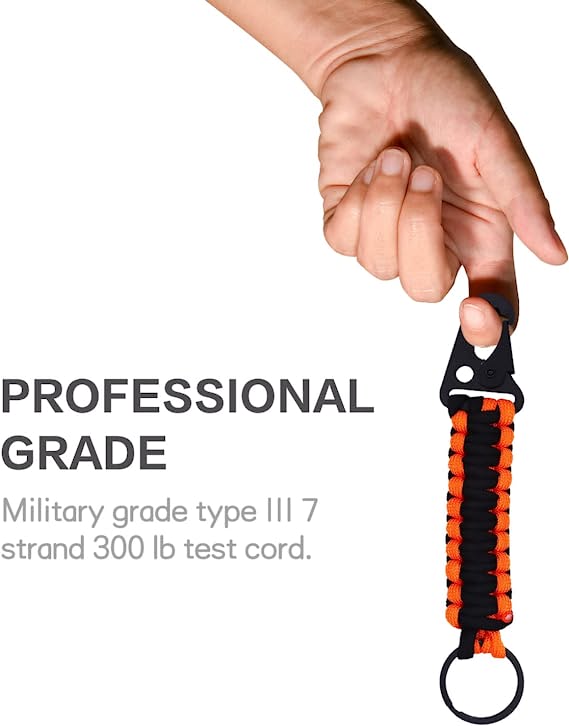 Heavy Duty Paracord Keychain with Carabiner