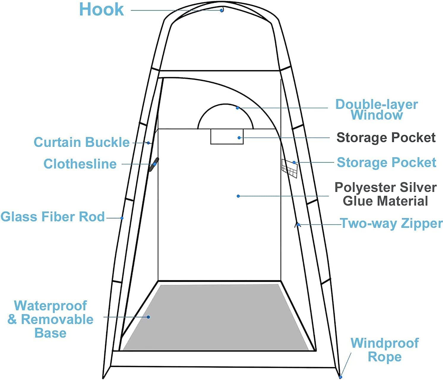 Oversize Camping Shower Tent