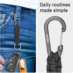 Small Carabiner Clip with Paracord Keychain