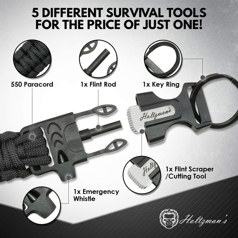 Paracord Keychain with Carabiner for Camping