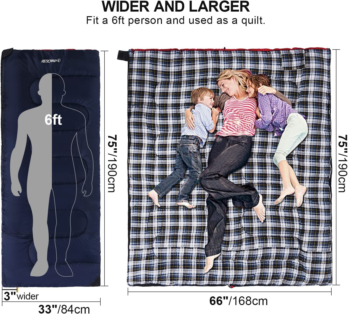 Cotton Flannel Sleeping Bag for Camping Backpacking