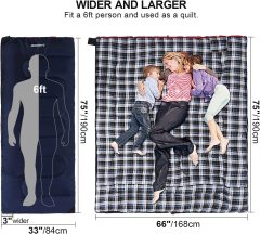 Cotton Flannel Sleeping Bag for Camping Backpacking