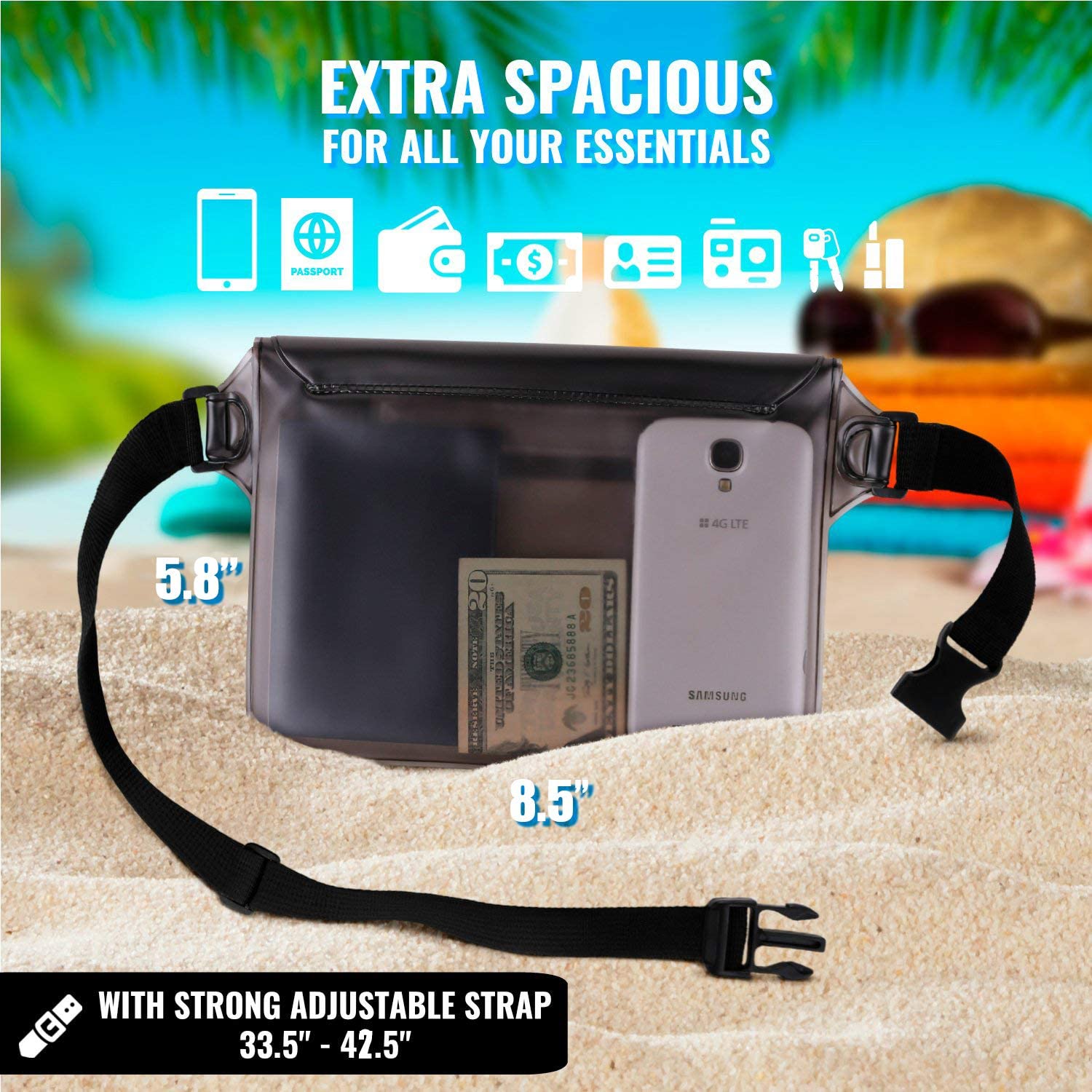 Waterproof Pouch with Waist Strap